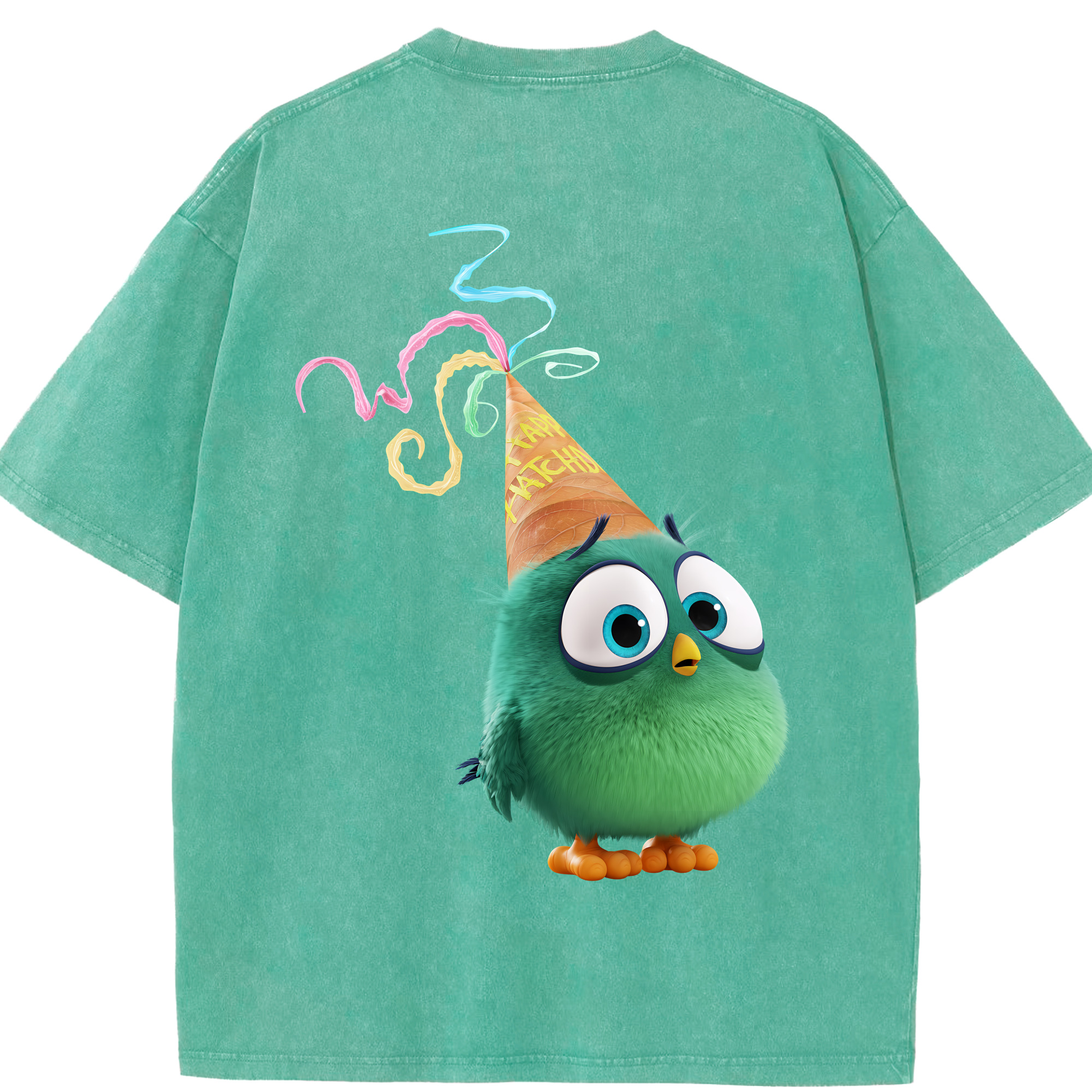 （画像用） Angry Birds アングリーバード 綿100% ヴィンテージ風 半袖Tシャツ（背面プリント）